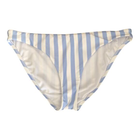 Gibson Latimer NWT Full Coverage High Rise Blue White Stripe Bikini Bottom XL - Picture 1 of 7